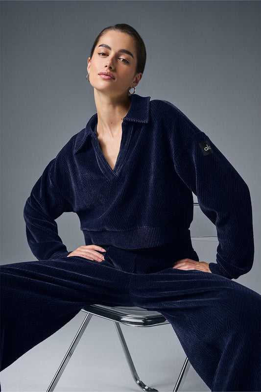 CROPPED COZY DAY HENLEY PULLOVER