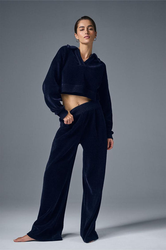 CROPPED COZY DAY HENLEY PULLOVER