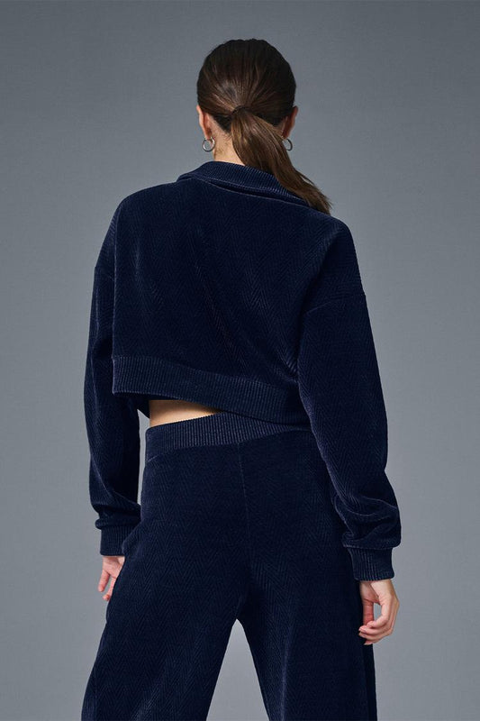 CROPPED COZY DAY HENLEY PULLOVER