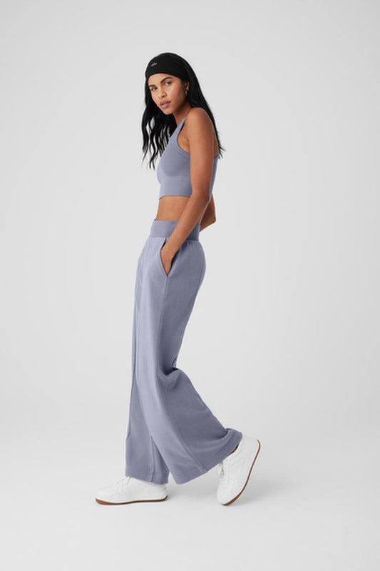 POLAR FLEECE HIGH-WAIST SNOWDRIFT WIDE LEG PANT