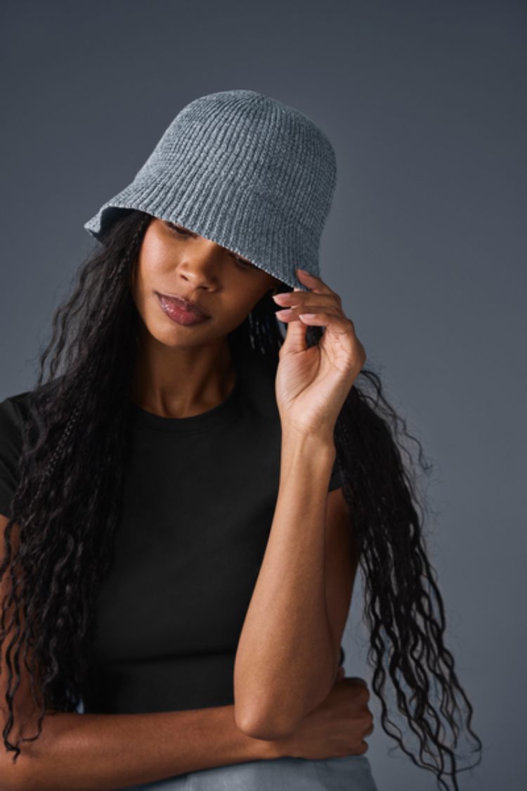 帽子 Alo Denim Knit Cloche Denim Knit Cloche - Black/Anthracite | ALO
