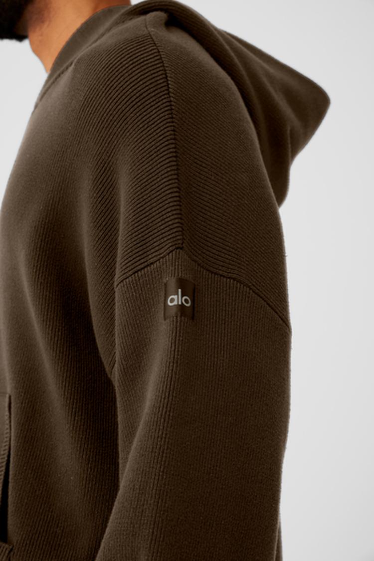 Alo Yoga☆ Scholar Hooded Sweater エスプレッソ ユニセックス Scholar Hooded Sweater - Espresso | ALO