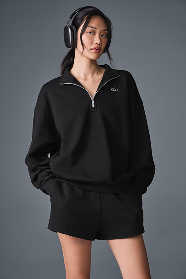 alo yoga アコレード 1/4ジップ プルオーバー　Lサイズ ブラック Accolade 1/4 Zip Pullover - Black | ALO