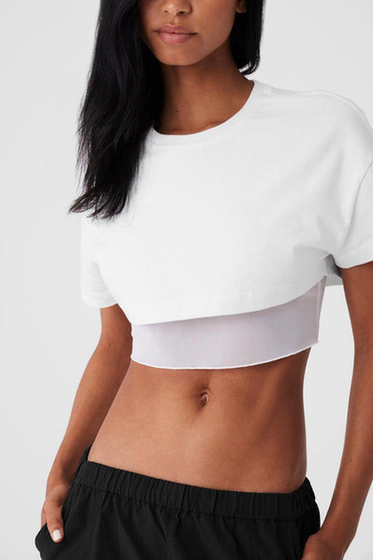 MADE YOU LOOK SHORT SLEEVE CROPPED TEE