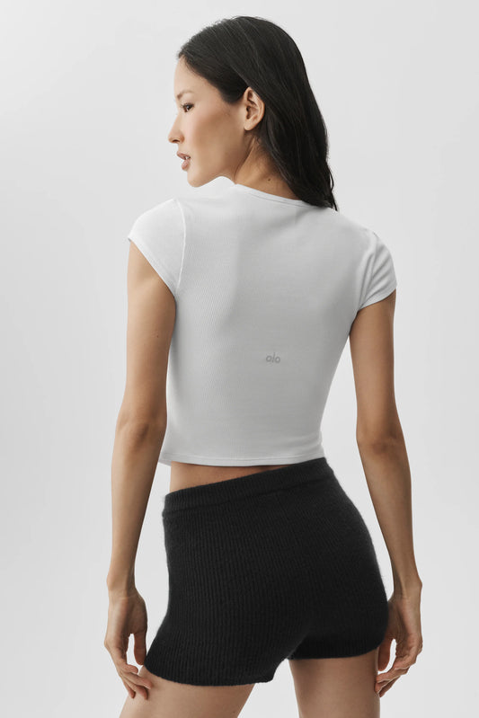 RIBBED MODAL CAP SLEEVE TOP