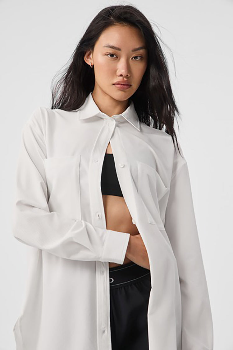 ジャケット [Alo Yoga] Dreamscape Button Down Long Sleeve Dreamscape Button Down Long Sleeve - Black | Alo Yoga
