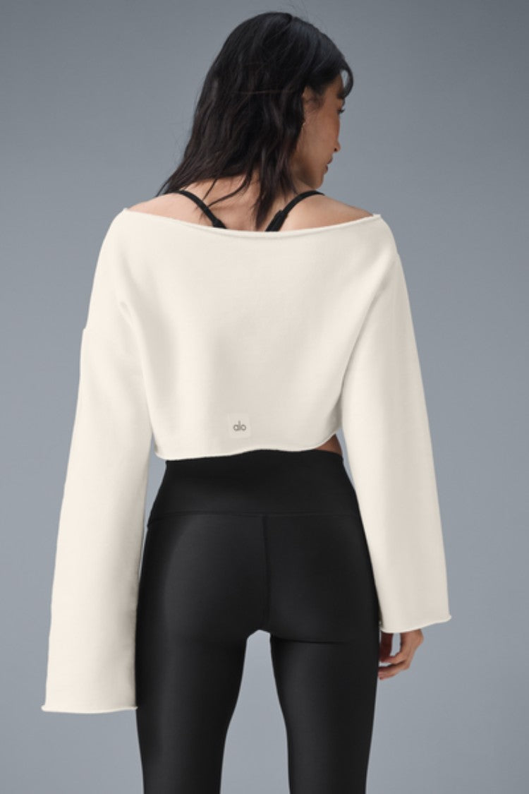 CROPPED BARRE SHOULDER COVERUP – ALO Indonesia - Main Image