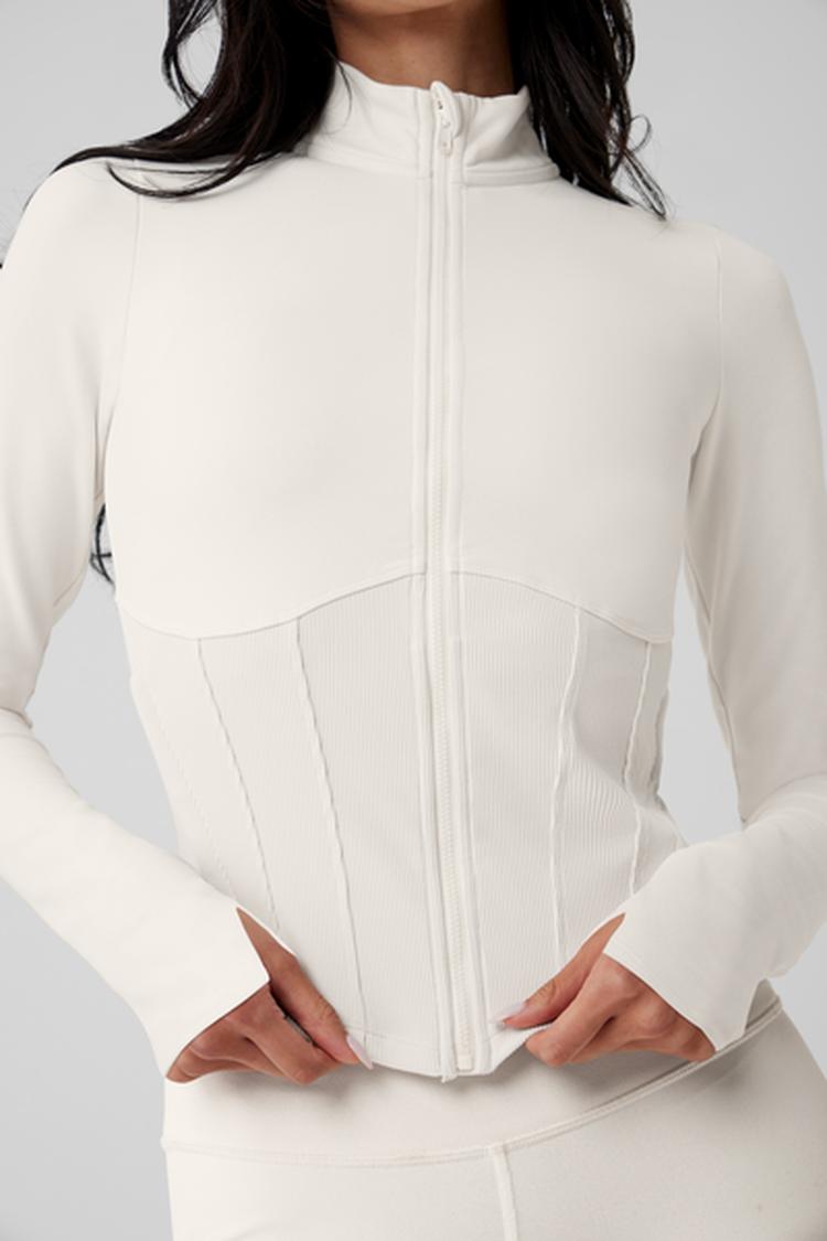AIRBRUSH CORSET FULL ZIP JACKET – Alo Yoga Indonesia AIRBRUSH CORSET FULL ZIP JACKET – Alo Yoga Indonesia