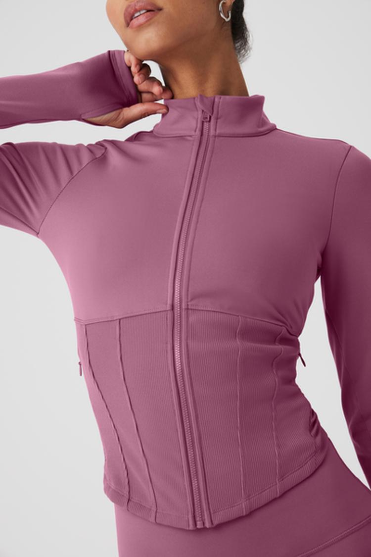 AIRBRUSH CORSET FULL ZIP JACKET – Alo Yoga Indonesia AIRBRUSH CORSET FULL ZIP JACKET – Alo Yoga Indonesia