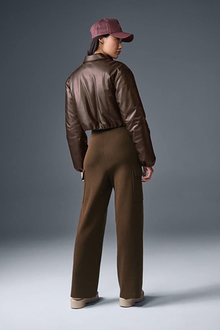 ジャケット・アウター amiur leather piping volume boa outer Alexander Wang Primal Lambskin Leather Crop Bomber Jacket