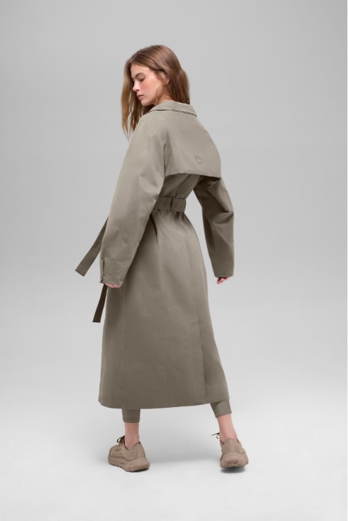 ジャケット・アウター Grace Long Trench Coat Leather Zip Side Biker Trench Coat | Karen Millen