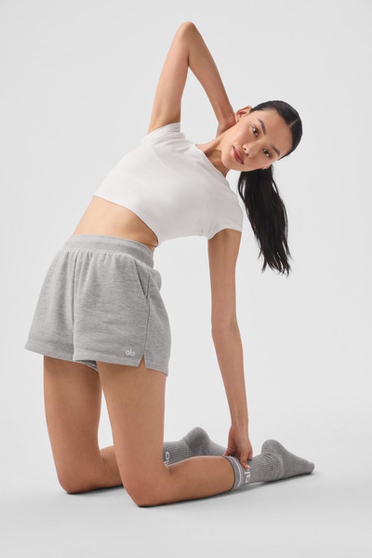 フィットネスボトムス [Alo Yoga] Low Key Sweat Short Low Key Sweat Short - Black | Alo Yoga