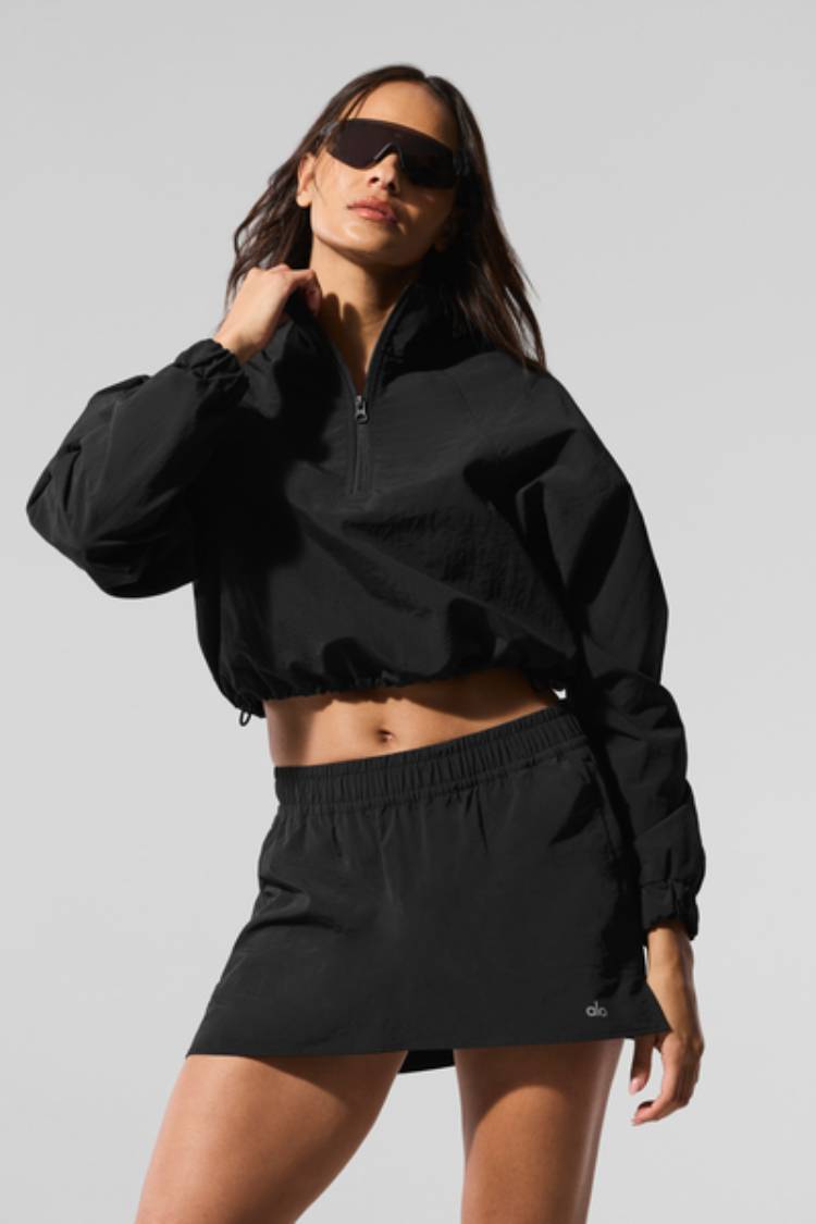 ALO Yoga テニス風 パフプリーツ ショートスカートブラック サイズS Fan Club Mini Skirt - Black | ALO