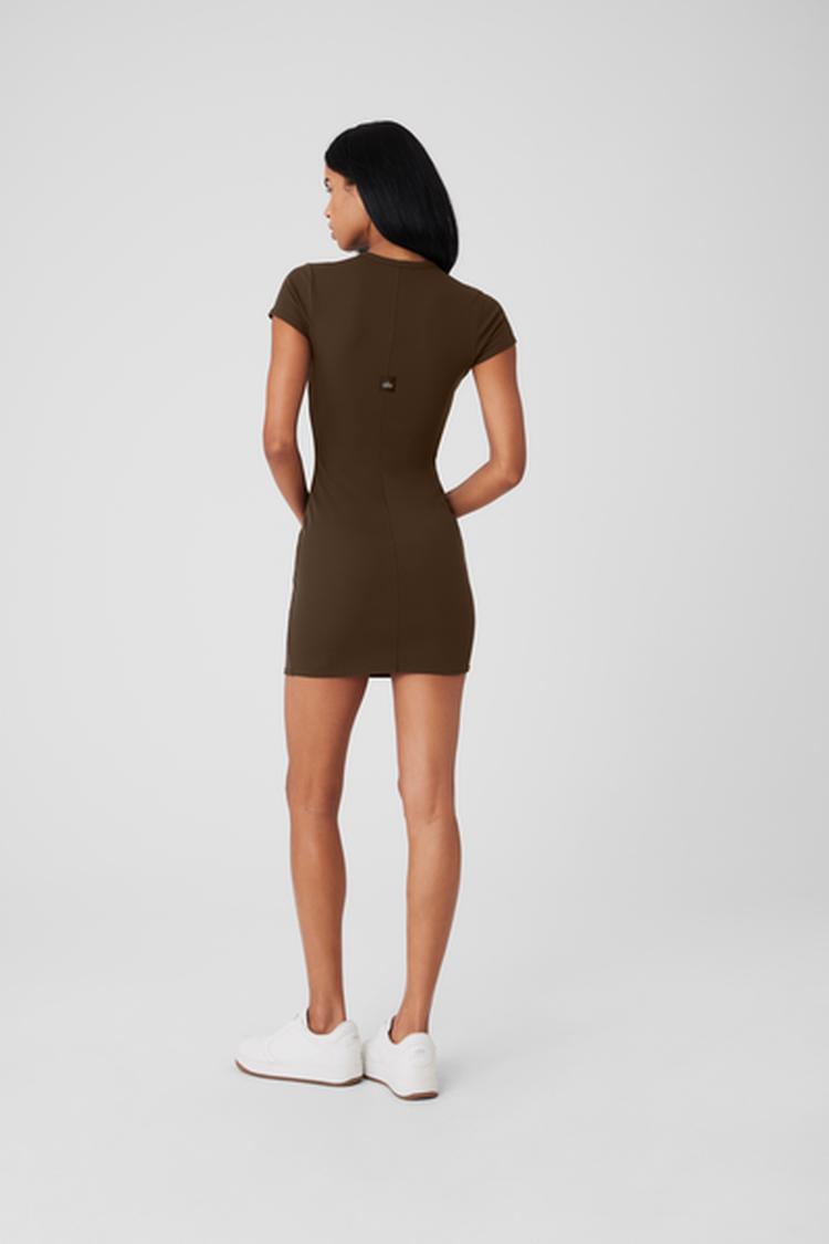 GODDESS RIBBED SHORT SLEEVE MINI DRESS – ALO Indonesia