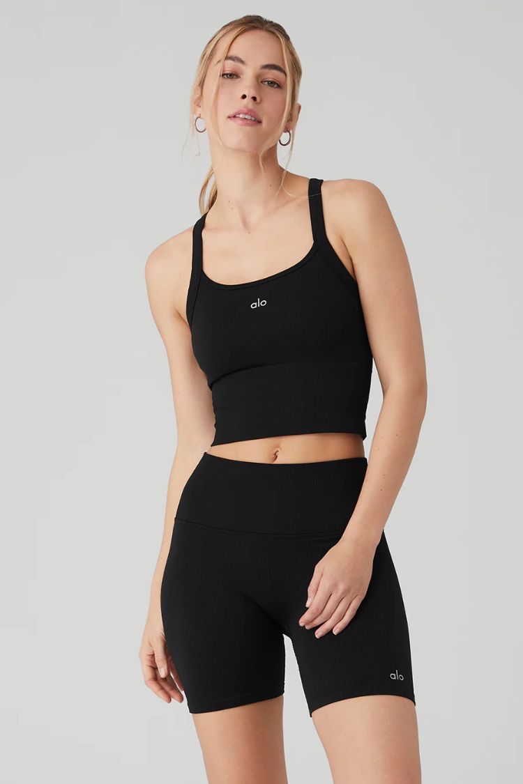 Seamless Ribbed Favorite Bra Tank - White | Alo Yoga