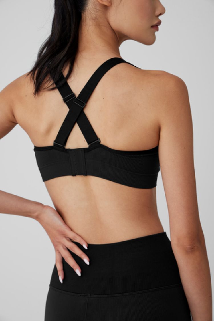 ブラジャー [Alo Yoga] Seamless Ribbed Bra Seamless Ribbed Favorite Bra - Black | ALO
