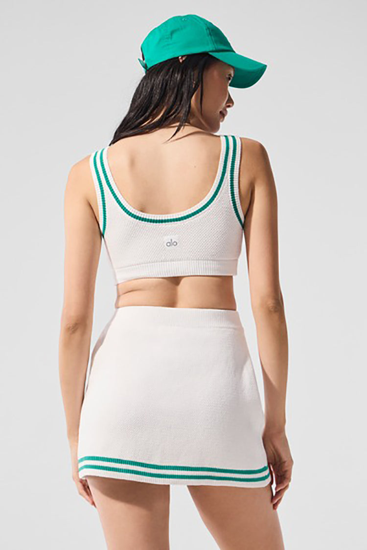 ブラジャー [Alo Yoga] Tennis Club Sweater Knit Bra Tennis Club Sweater Knit Bra - Ivory/Gravel | Alo Yoga